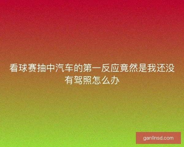 看球赛抽中汽车的第一反应竟然是我还没有驾照怎么办