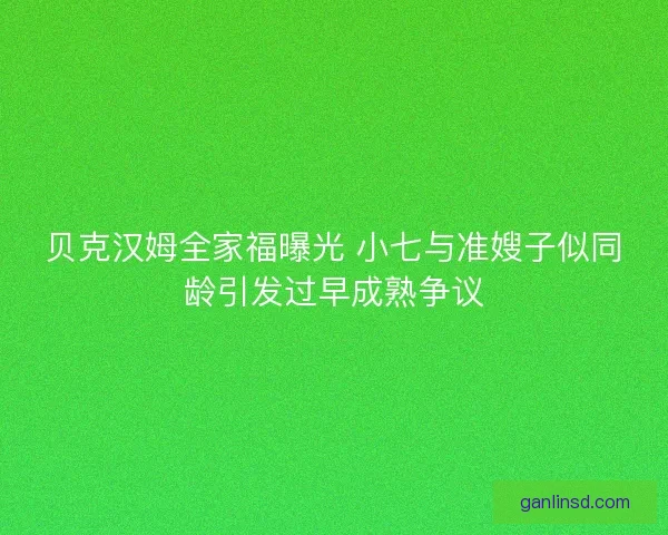贝克汉姆全家福曝光 小七与准嫂子似同龄引发过早成熟争议